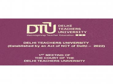 First Meeting of the Court of Delhi Teachers University under the Chairmanship of Hon’ble Chancellor/ Lieutenant Governor GNCT of Delhi on 08-01-2026 at Lok Niwas,LG Secretariat, GNCT of Delhi