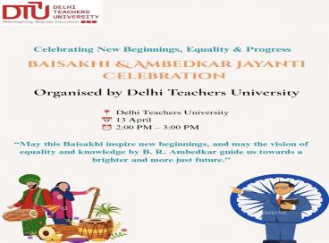 Dr.  B.R Ambedkar Jayanti & Baisakhi, 2026 Delhi Teachers University